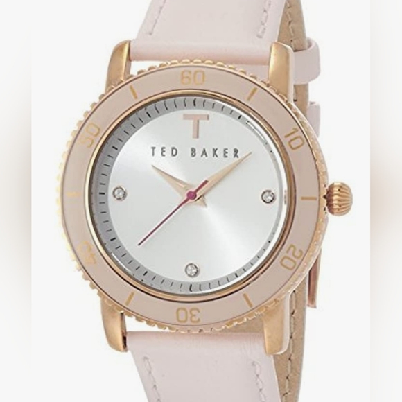 Ted Baker TE2110 Smart Casual Three-Hand Pink Leather Watch - Picture 4 of 6